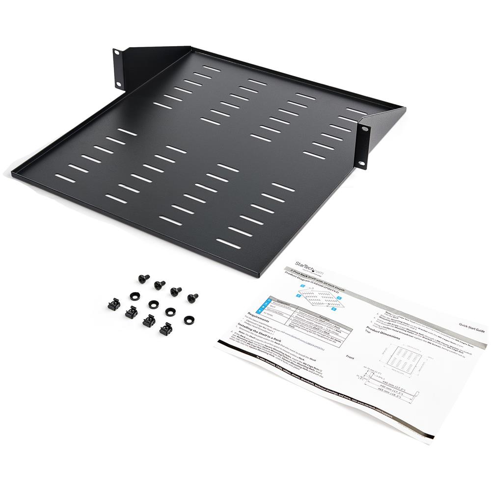 Mensola per server rack 2U - 2 staffe - Montaggio centrale - Ventilata - Foto 3