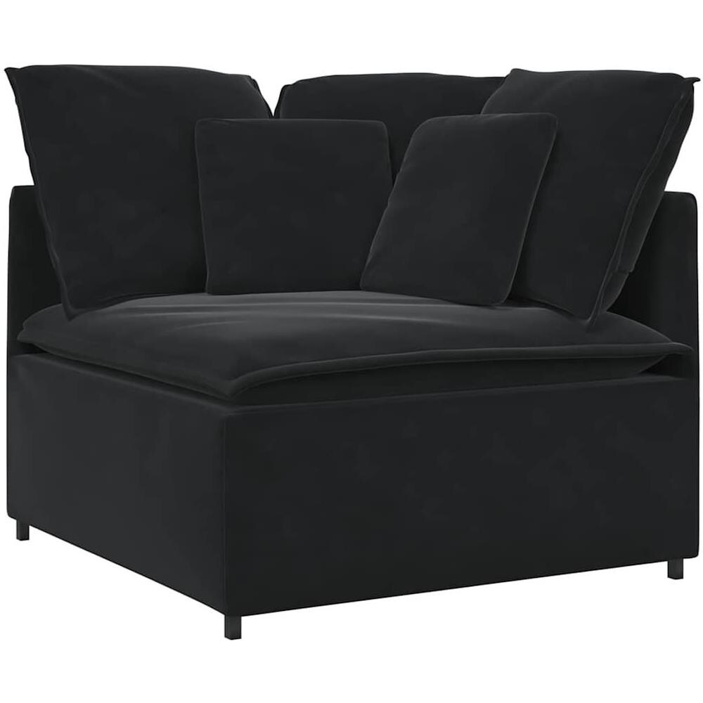 Modulo Angolare Divano Modulare con Cuscini Nero 100 cm - Foto 1