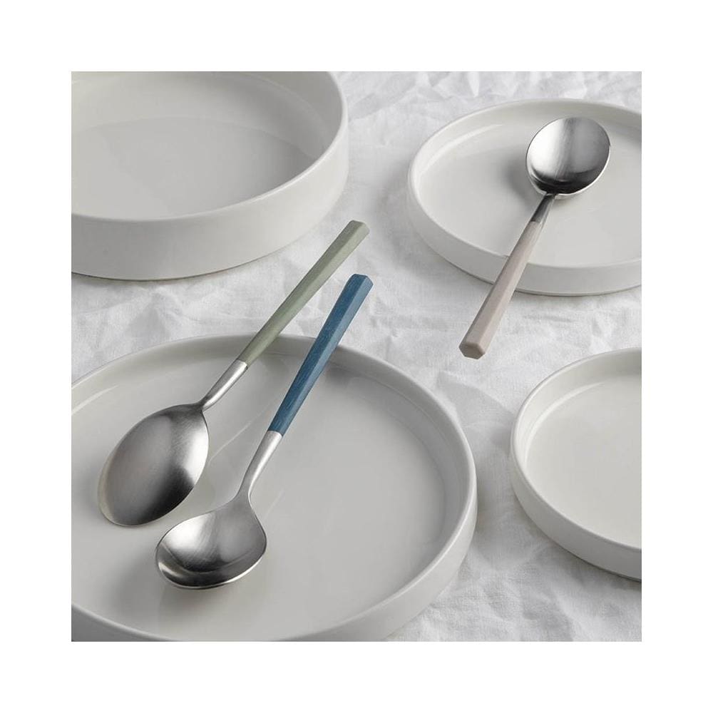 Hive Posate da tavola con manico tortora Confezione - Set da 24 Pezzi - 6 Posti Tavola - Confezione Regalo Made in Italy - Foto 3