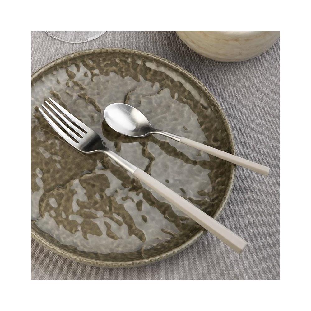 Hive Posate da tavola con manico tortora Confezione - Set da 24 Pezzi - 6 Posti Tavola - Confezione Regalo Made in Italy - Foto 2