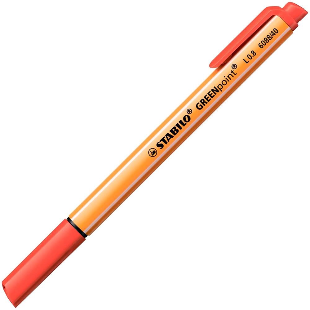 GREENpoint - Penna Ecosostenibile con punta in fibra - CO2 neutral - Confezione da 10 - Rosso - Foto 2