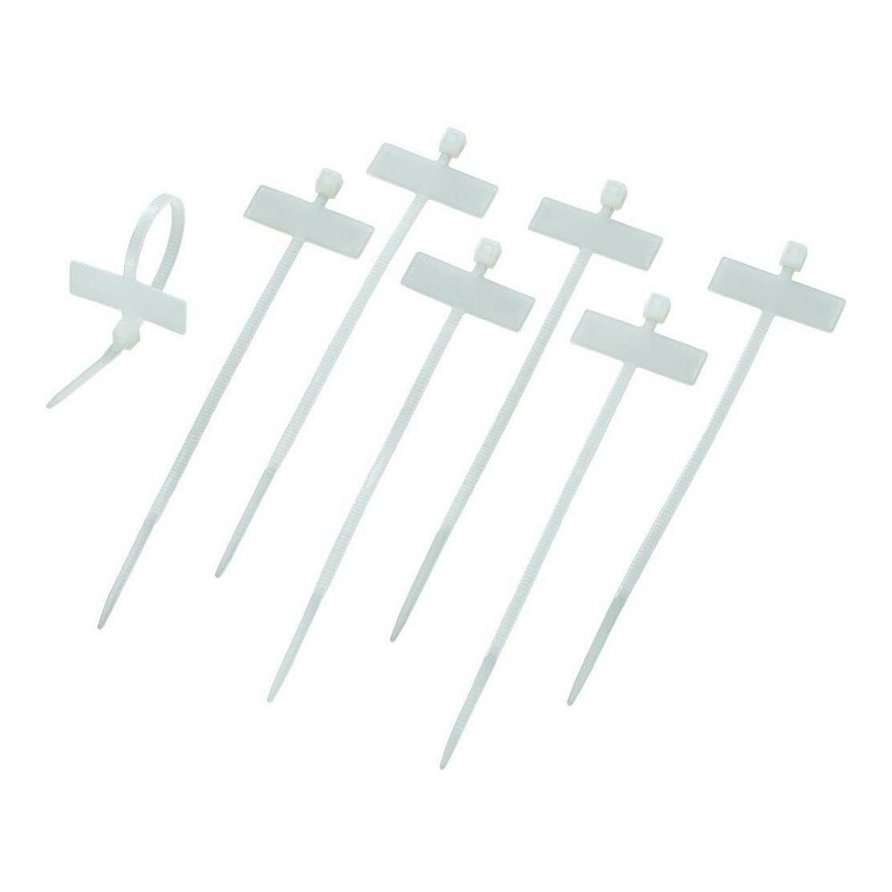 ISWT-481 - Fascette Fermacavi 200x4,8mm con Targhetta 13x28mm 100 pz Bianco - Foto 2