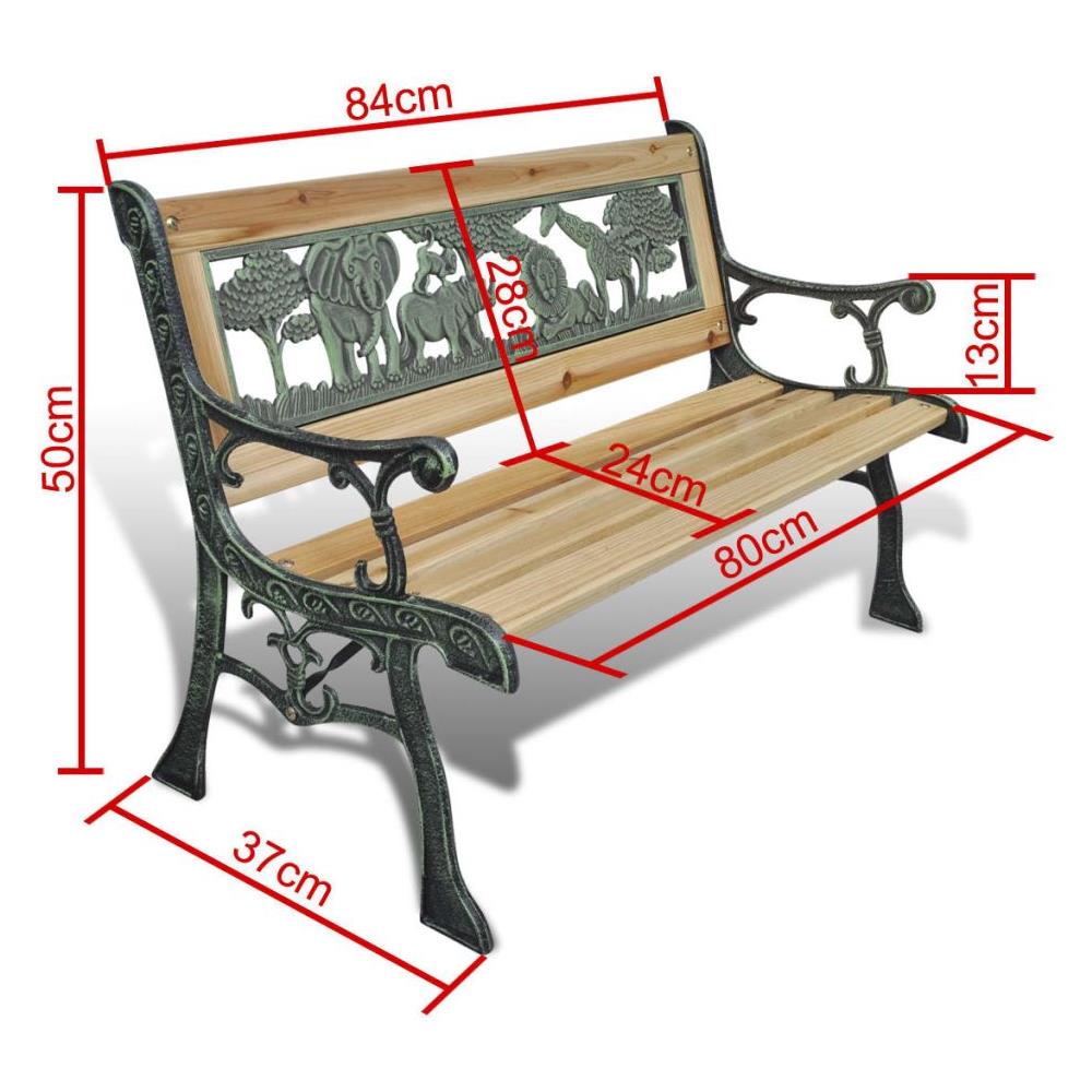 Panchina da Giardino per Bambini 84 cm in Legno - Foto 13