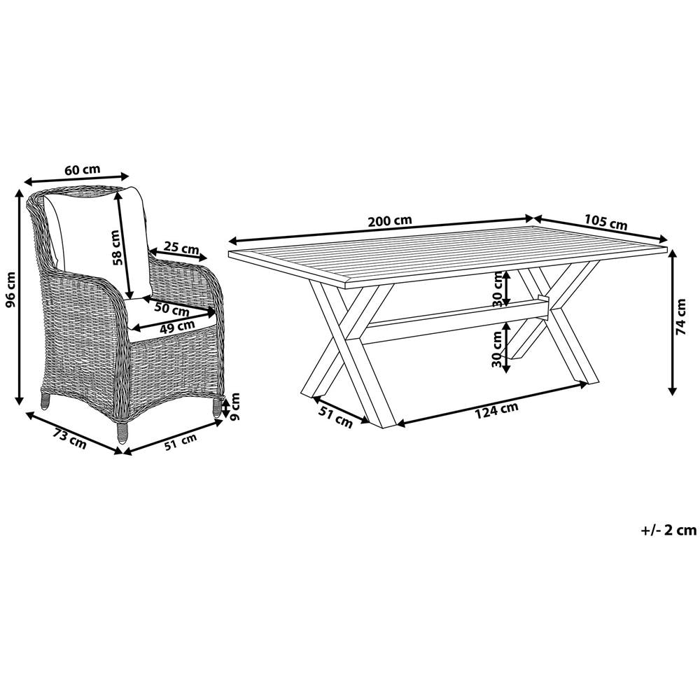 Set Da Giardino Grigio Con Tavolo E 6 Sedie Cascais - Foto 1