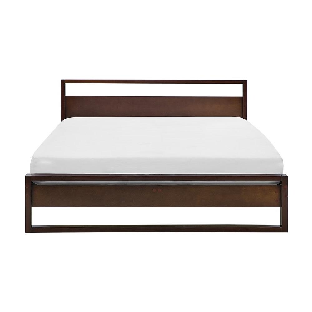 Letto In Legno Marrone Scuro Con Rete A Doghe 140 X 200 Cm Giulia - Foto 2