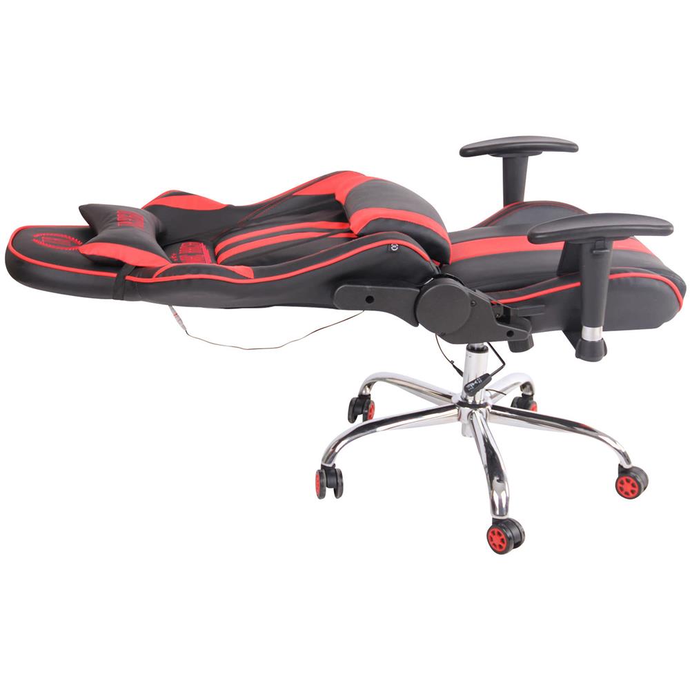 Sedia Ufficio Massaggiante E Riscaldata Limit XM in Similpelle I Poltrona Racing Scrivania Schienale Reclinabile I Poltrona Relax Gamer Nero / Rosso - Foto 5