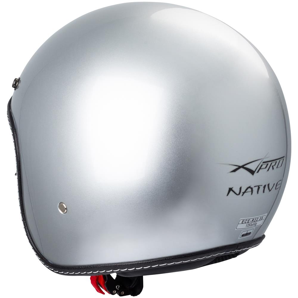 Casco Moto Jet Cafe Racer Omologato Ece 22-05 Parasole Scooter Argento L - Foto 2