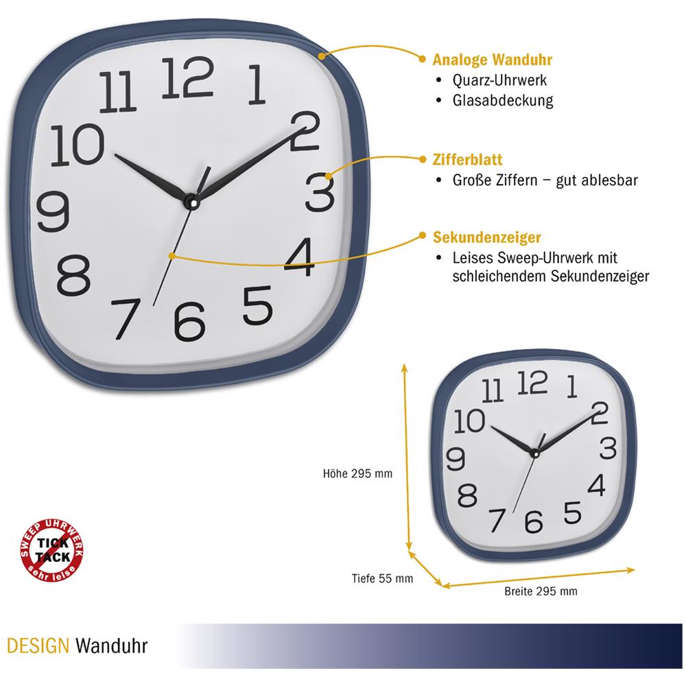 TFA 60.3053.06 Analoge Wanduhr taubenblau - Foto 2