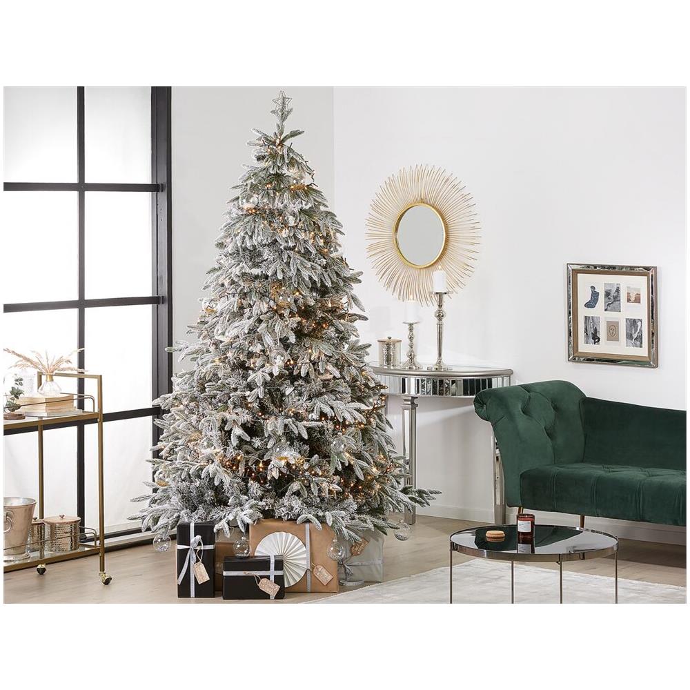 Albero Di Natale Artificiale Ricoperto Di Neve 210 Cm Bianco Bassie - Foto 7