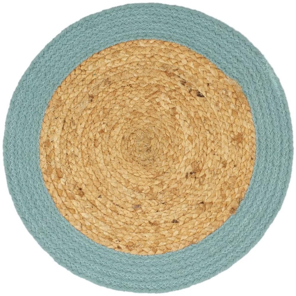 Tovagliette 6 Pz Naturale E Verde 38 Cm In Juta E Cotone - Foto 2