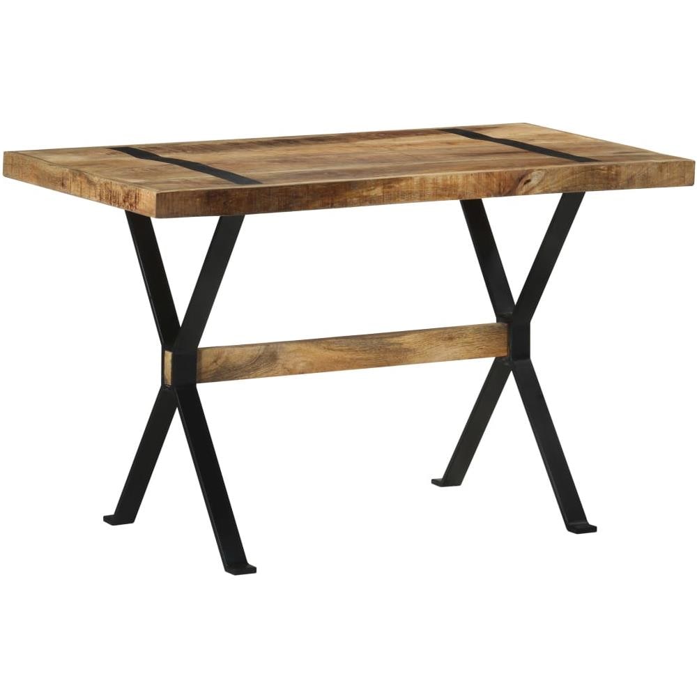 Tavolo Da Pranzo 120x60x76 Cm In Legno Di Mango Grezzo - Foto 8