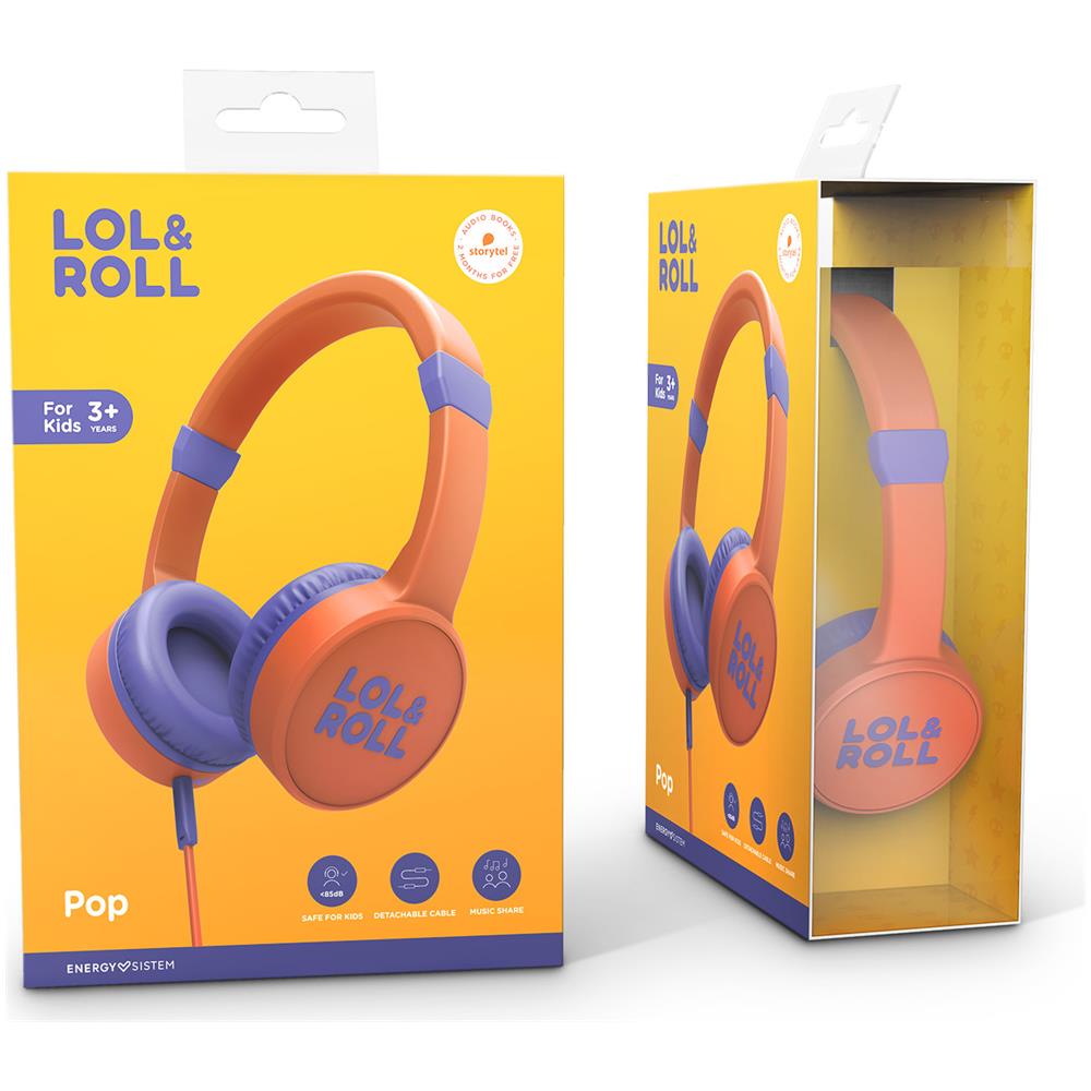 Cuffie Per Bambini Energy Sistem Lol&roll Pop - Condividi Musica - Cavo Staccabile - Limite Volume 85 Db - Microfono - C - Foto 2
