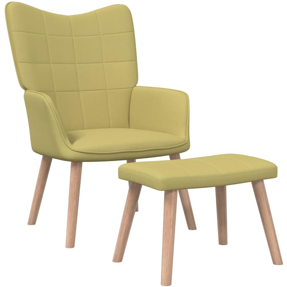 Poltrona Relax Con Sgabello 62x68,5x96 Cm Verde In Tessuto - Foto 1