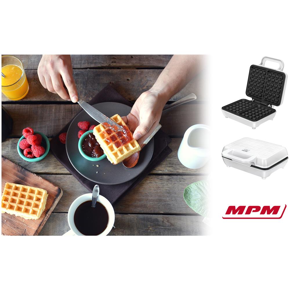 MGO-25 Piastra per Waffle Belgi Potenza 1000 Watt Colore Bianco - Foto 5