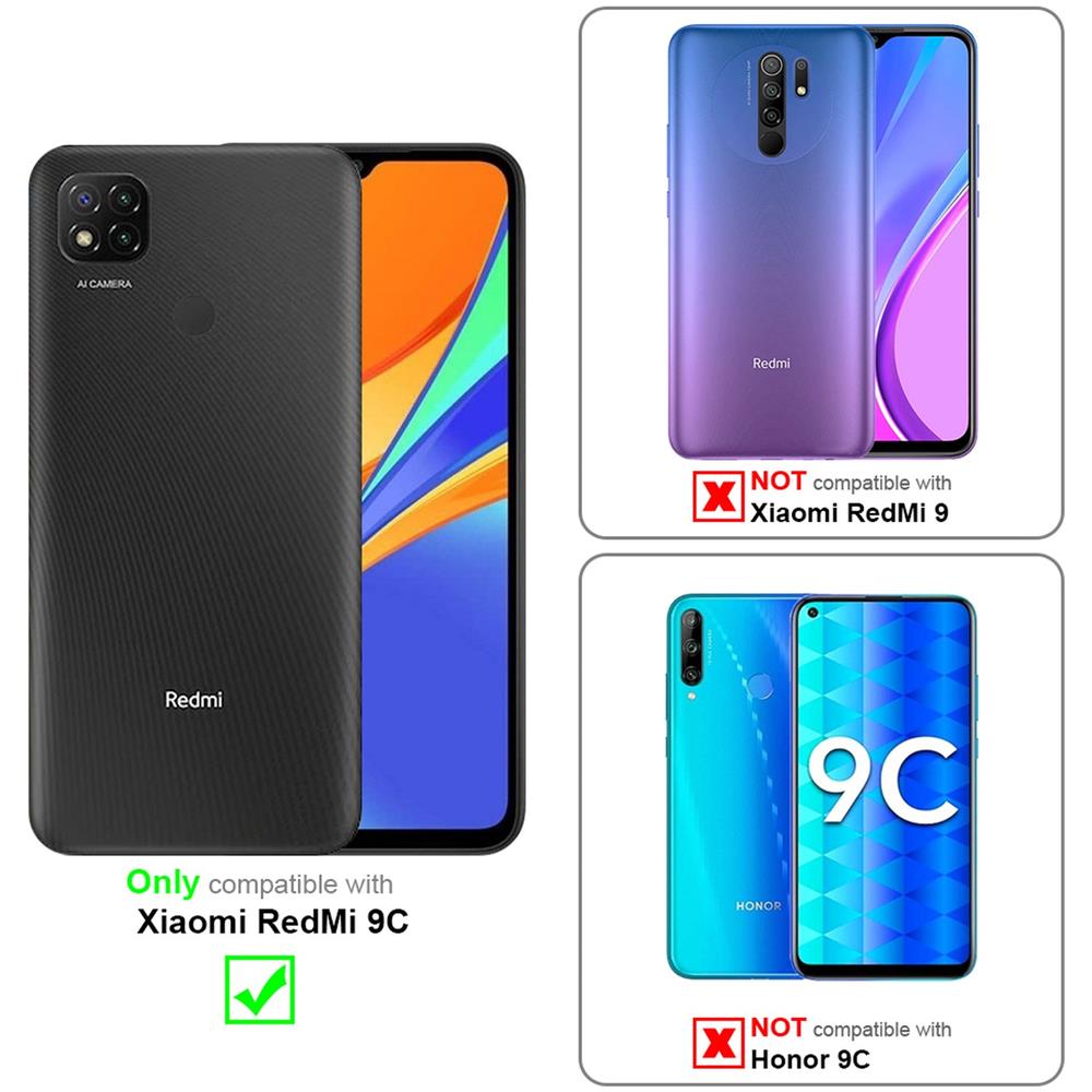 Pellicola Armatura A Schermo Intero Compatibile Con Xiaomi Redmi 9c In Trasparente Con Nero - Vetro Temperato (tempered) Di Protezione Del Display In Durezza 9h Con 3d Touch - Foto 2