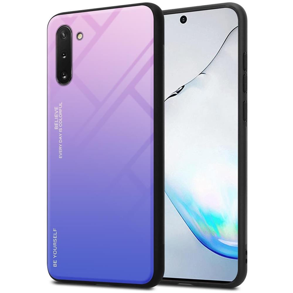 Custodia Compatibile Con Samsung Galaxy Note 10 In Rosa - Blu - Coperchio Protettivo Bicolore In Vetro Temperato E Silicone Tpu - Foto 1