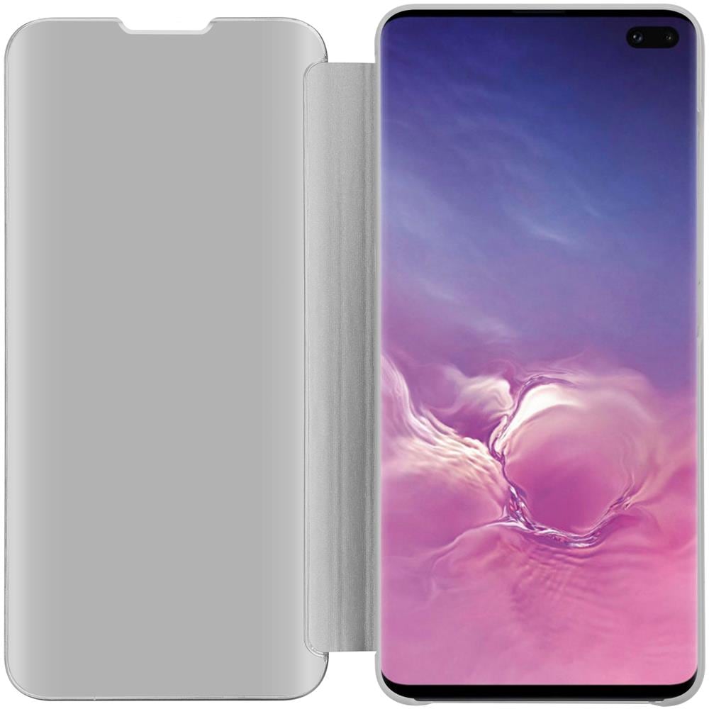 Custodia Compatibile Con Samsung Galaxy S10 Plus In Agata Argento - Clear View Specchio Coperchio Protettivo Con Funzione Di Supporto Protezione A 360 Gradi - Foto 2