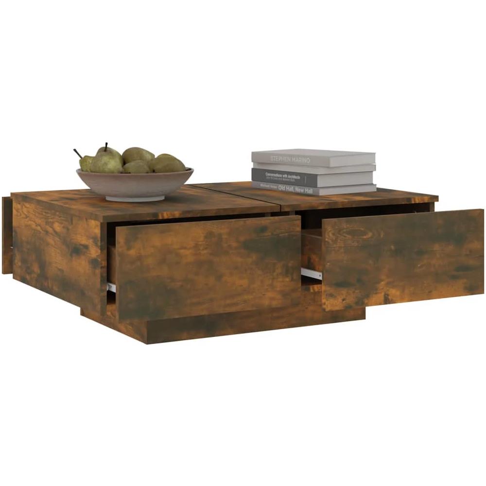 Tavolino Da Salotto Rovere Fumo 90x60x31 Cm Legno Multistrato - Foto 7