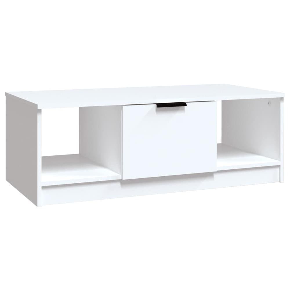 Tavolino Da Salotto Bianco 102x50x36 Cm In Legno Multistrato - Foto 2
