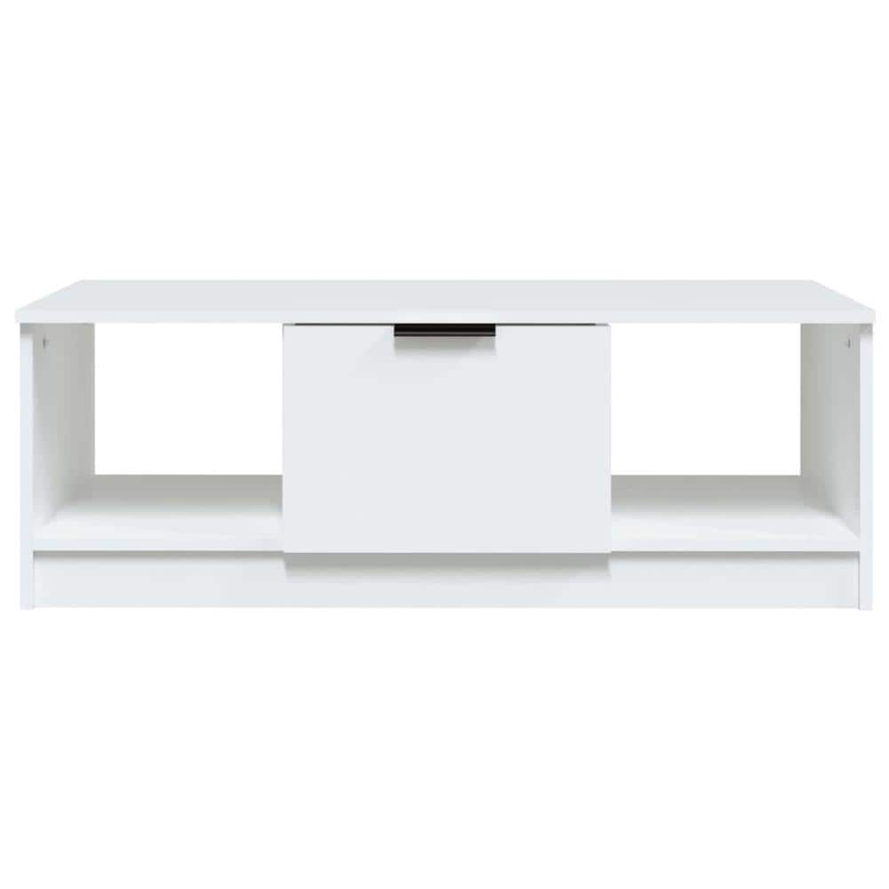 Tavolino Da Salotto Bianco 102x50x36 Cm In Legno Multistrato - Foto 3