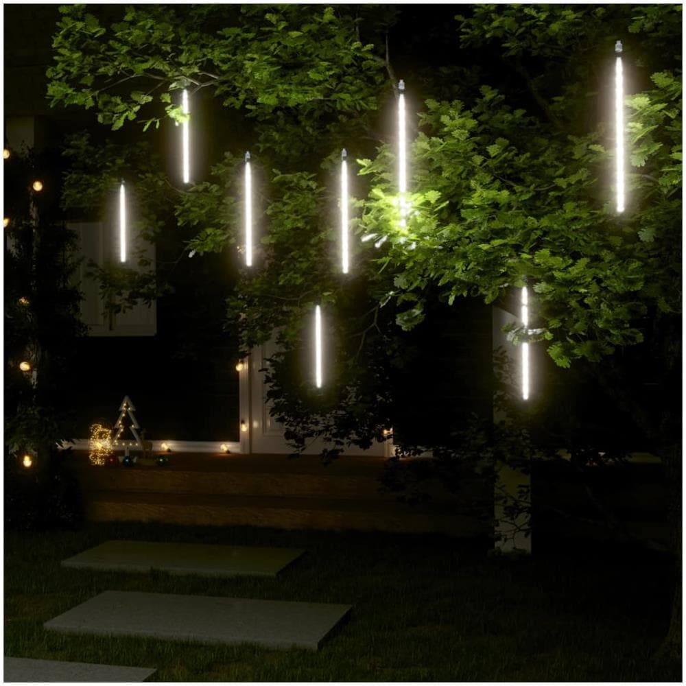 Luci Meteoriche 8 Pz 30cm Bianco Freddo 192 Led Interni Esterni - Foto 1