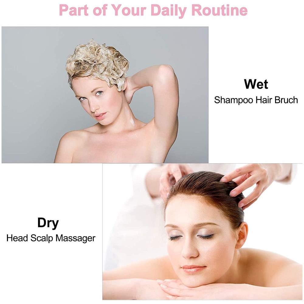 Spazzola Per Massaggio E Peeling Del Cuoio Capelluto Rosa - Foto 5