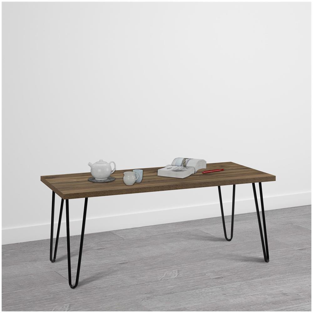 Owen Tavolino Rettangolare In Truciolare Laminato Noce - Foto 8