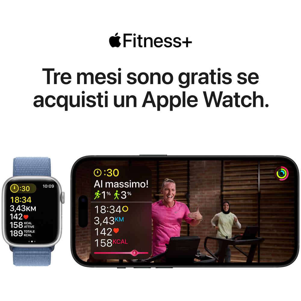 Watch Series 9 GPS + Cellular Cassa 41mm in Alluminio Argento con Cinturino Sport Blu Tempesta - S /M - Foto 11
