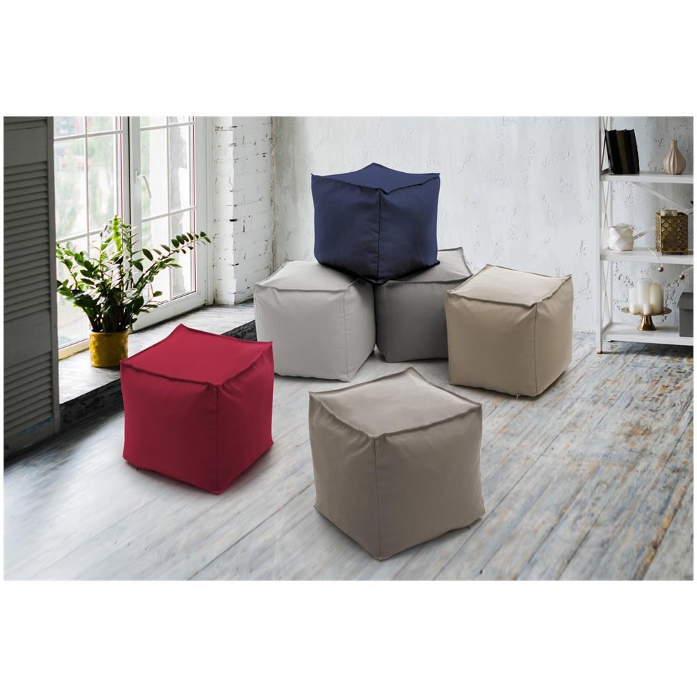 Pouf Annalaura, Pouf Multifunzione, 100% Made In Italy, Poltroncina Relax In Tessuto Imbottito, Cm 45x45h45, Blu - Foto 1