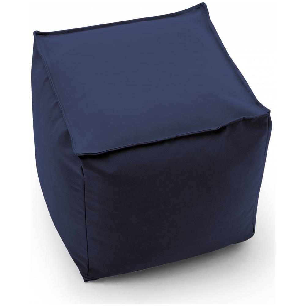 Pouf Annalaura, Pouf Multifunzione, 100% Made In Italy, Poltroncina Relax In Tessuto Imbottito, Cm 45x45h45, Blu - Foto 4