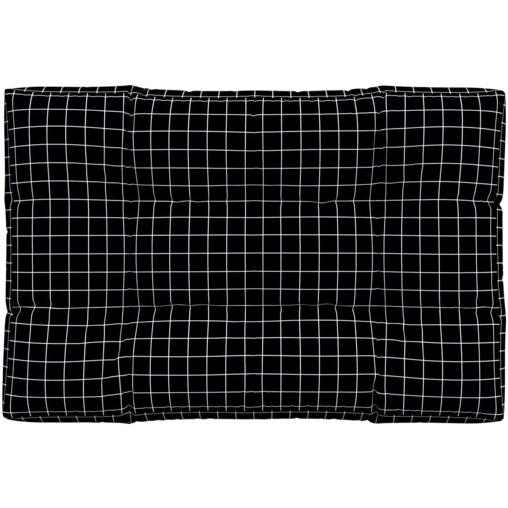 Cuscino Per Pallet Motivo A Quadri Nero 120x80x12 Cm In Tessuto - Foto 2
