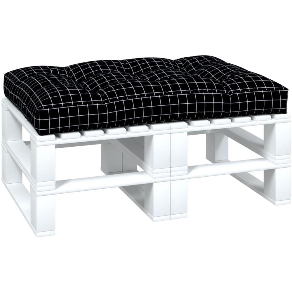 Cuscino Per Pallet Motivo A Quadri Nero 120x80x12 Cm In Tessuto - Foto 3