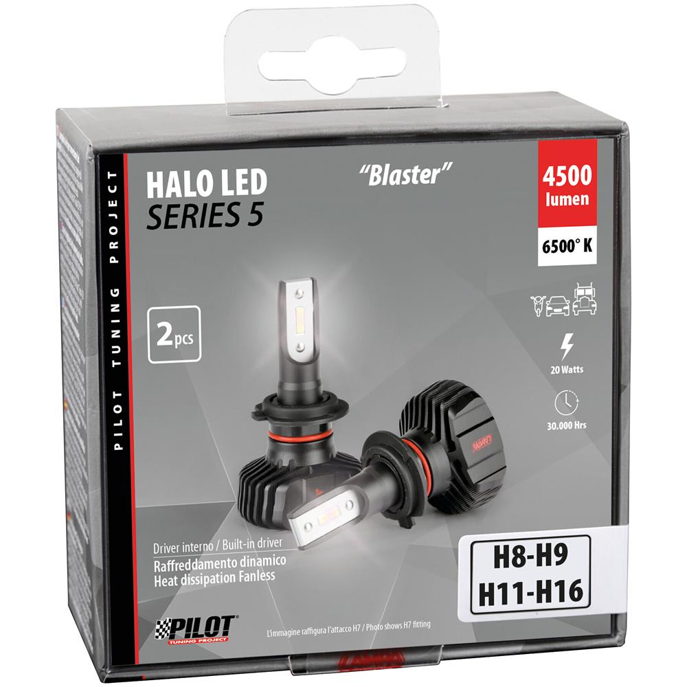 9/32v Halo Led Serie 5 Blaster - (h8-h9-h11-h16) - 20w - Pgj19-x - 2 Pz - Scatola - Foto 2