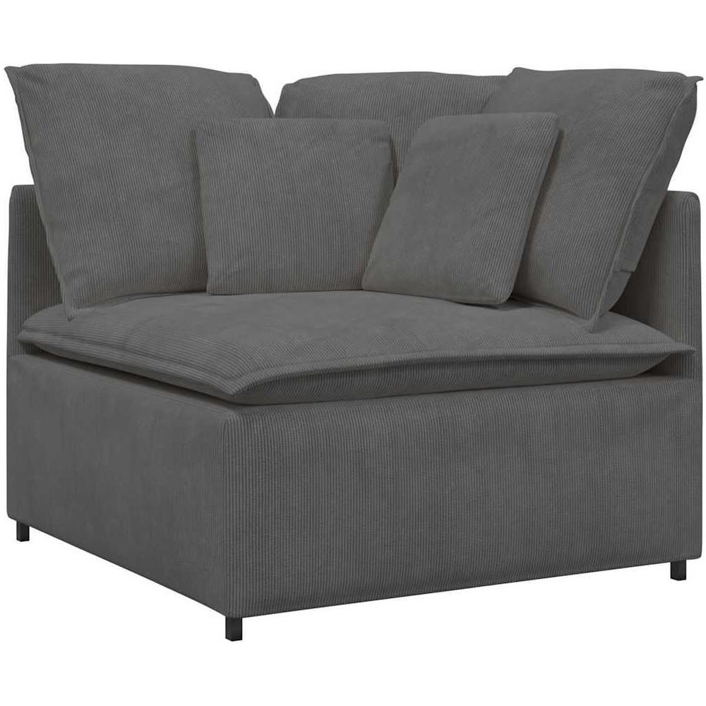 Modulo Angolare Divano Modulare con Cuscini Grigio Scuro 100 cm - Foto 1