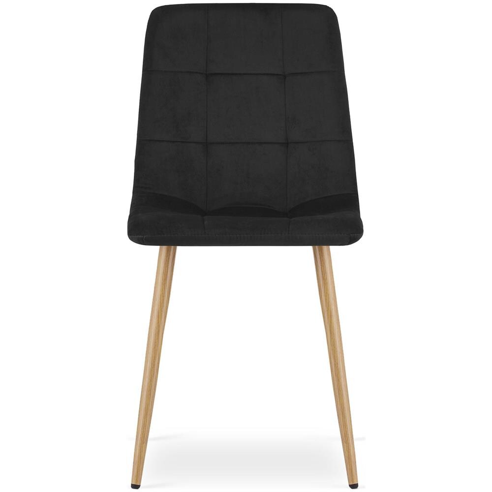 Sedia PYRA - Moderna sedia imbottita in velluto nero per soggiorno e ufficio - Foto 2