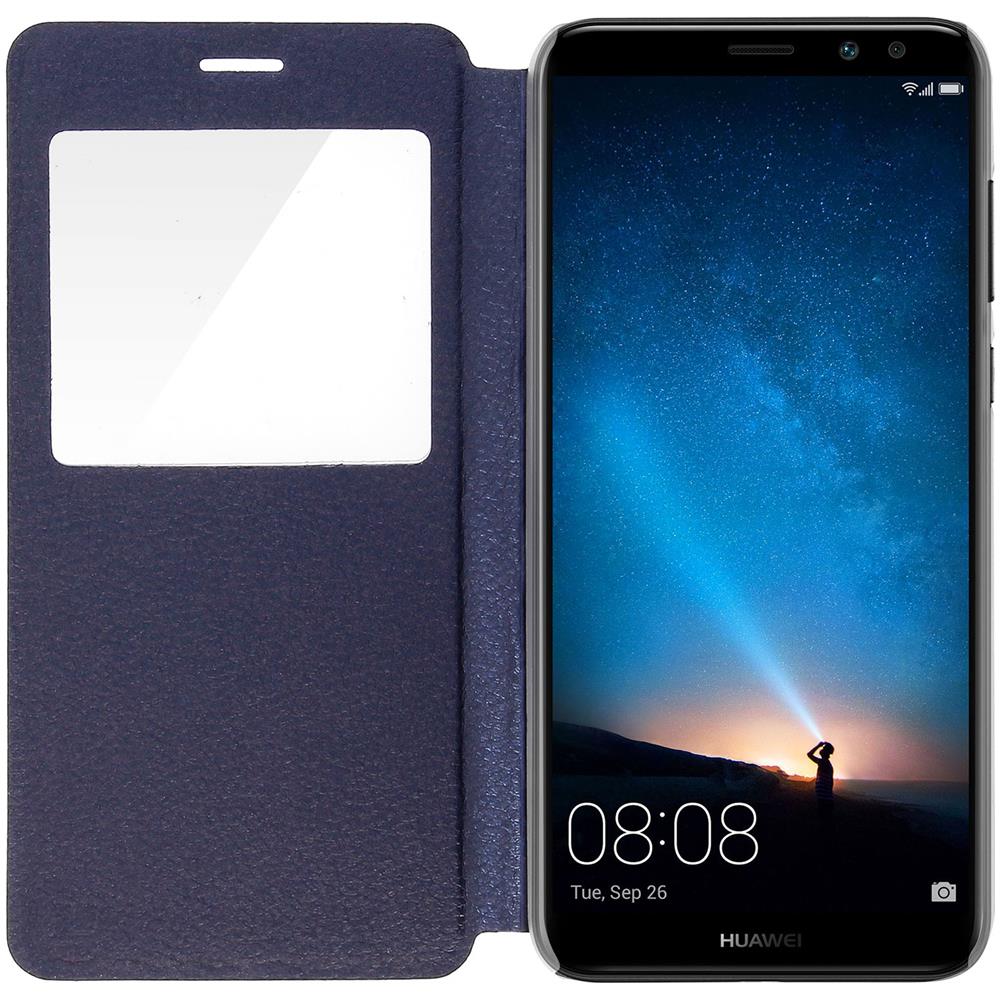 Custodia Huawei Mate 10 Lite Portafoglio Sportellino Finestra Cover Rigida - Blu - Foto 8