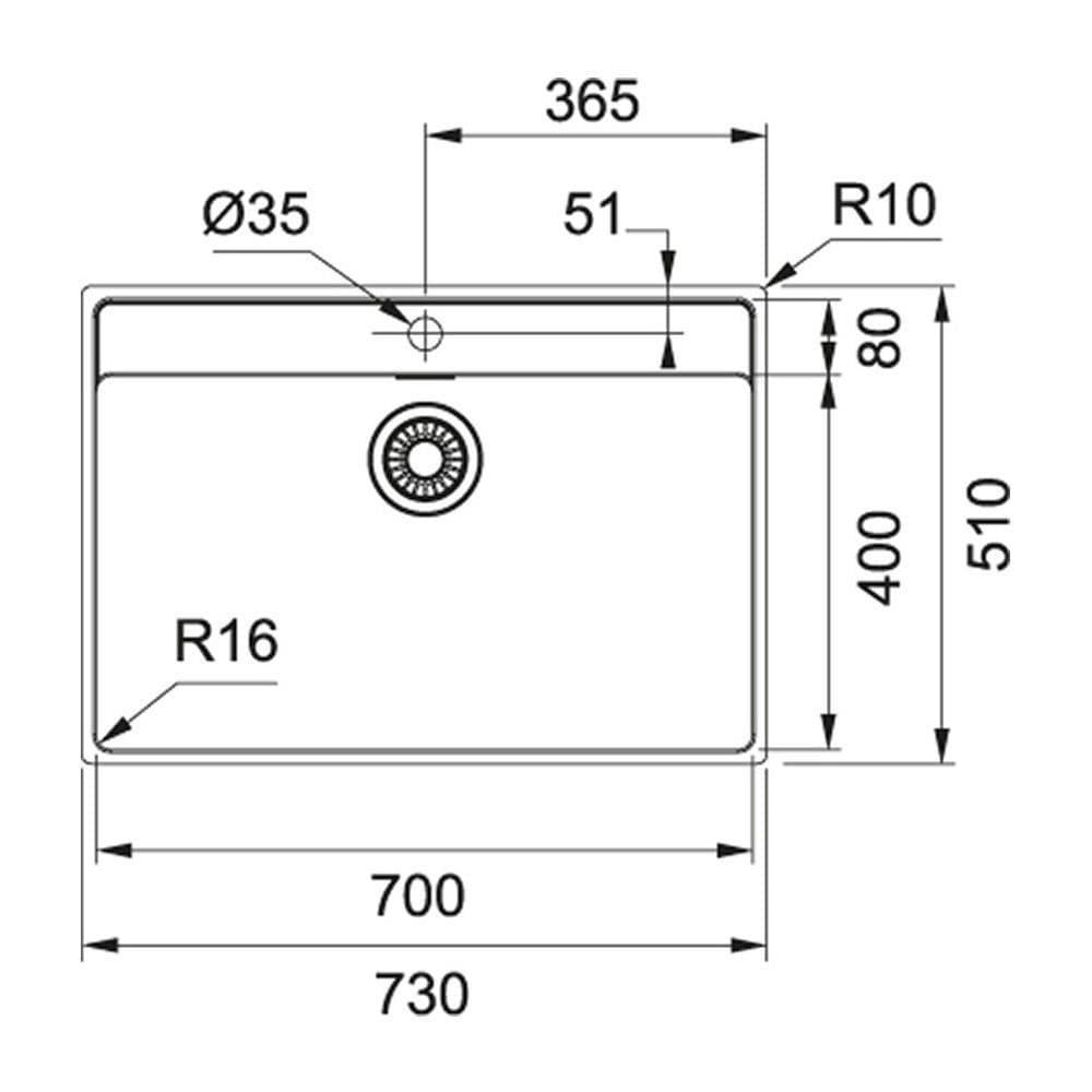 Lavello MRX 210-70 TL 1 Vasca Dimensioni 73 x 51 cm Colore Acciaio Inox Serie Maris - Foto 2