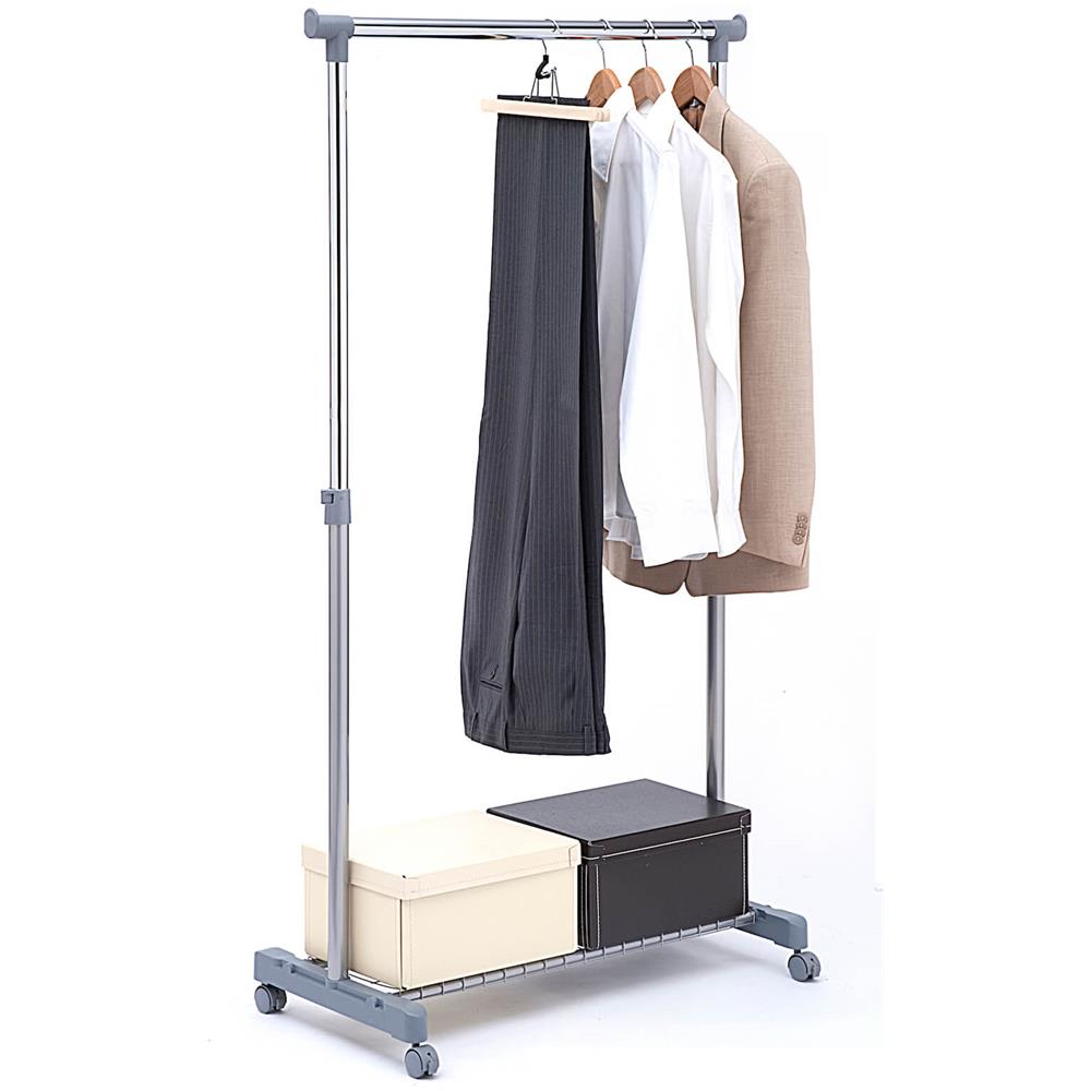 Stender Singolo In Metallo Cromato Con Portaoggetti Portata 15kg Ac9001-gr - Foto 2