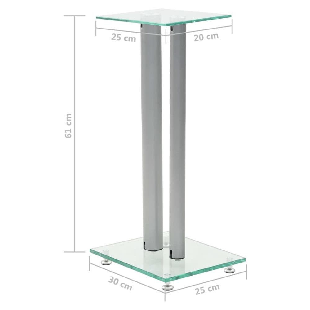 Supporti Per Altoparlanti 2pz Vetro Temperato A Colonne Argento - Foto 7