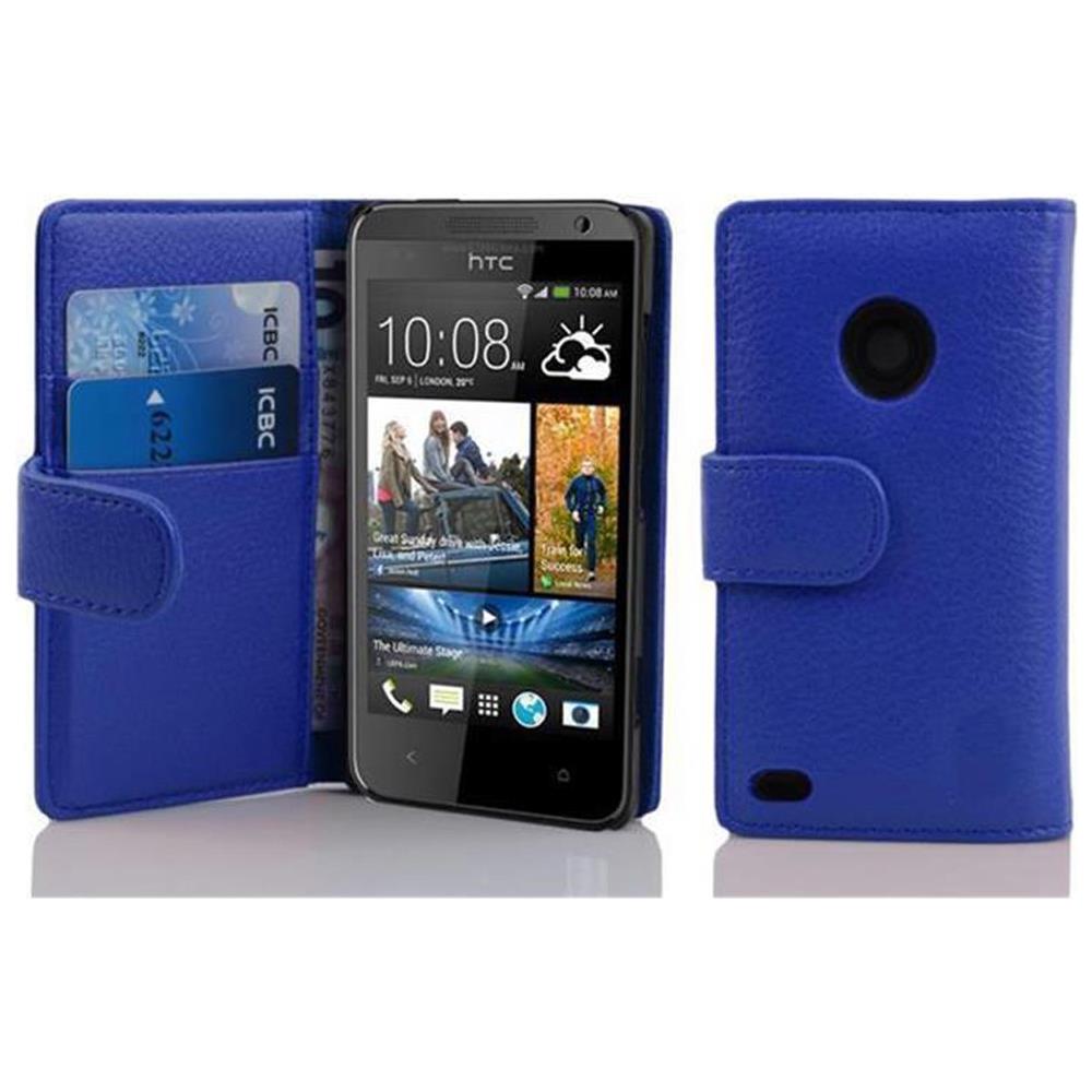 Cadorabo Custodia Compatibile Con Htc Desire 300 In Blu Reale - Coperchio Protettivo In Ecopelle Testurizzata E Tasca Per Carte Di Credito - Foto 1