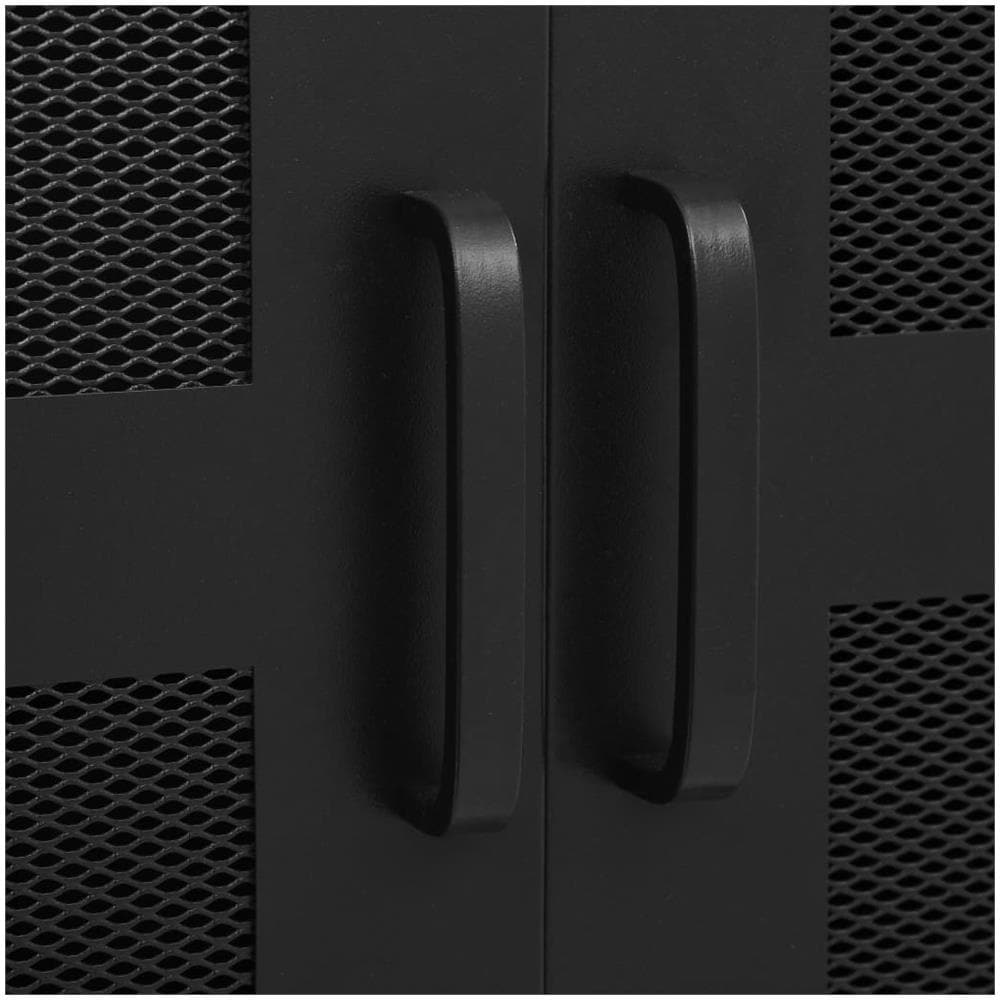 Armadio Ufficio Con Ante A Reticolato Acciaio 75x40x120cm Nero - Foto 2