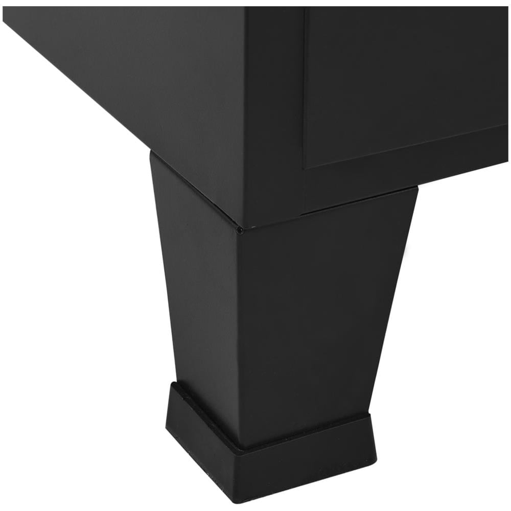 Armadio Ufficio Con Ante A Reticolato Acciaio 75x40x120cm Nero - Foto 15
