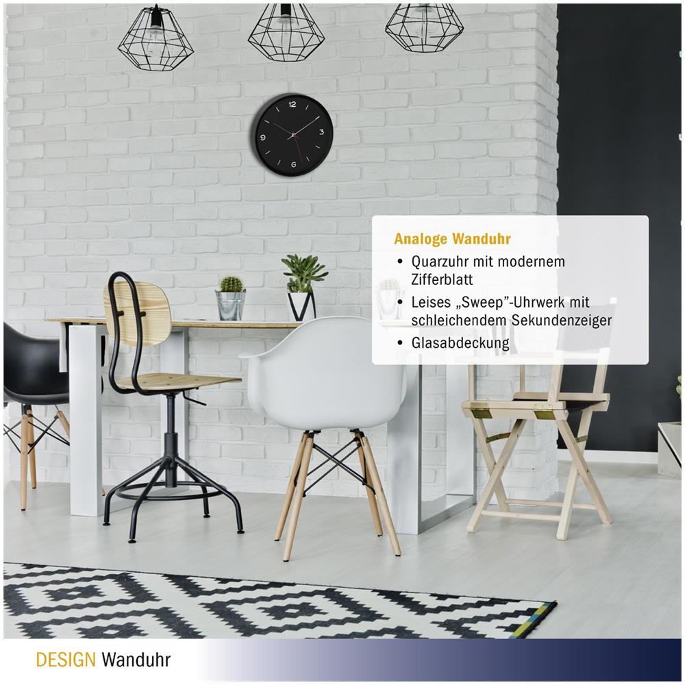 TFA 60.3056.01 black Analogue Wall Clock - Foto 3