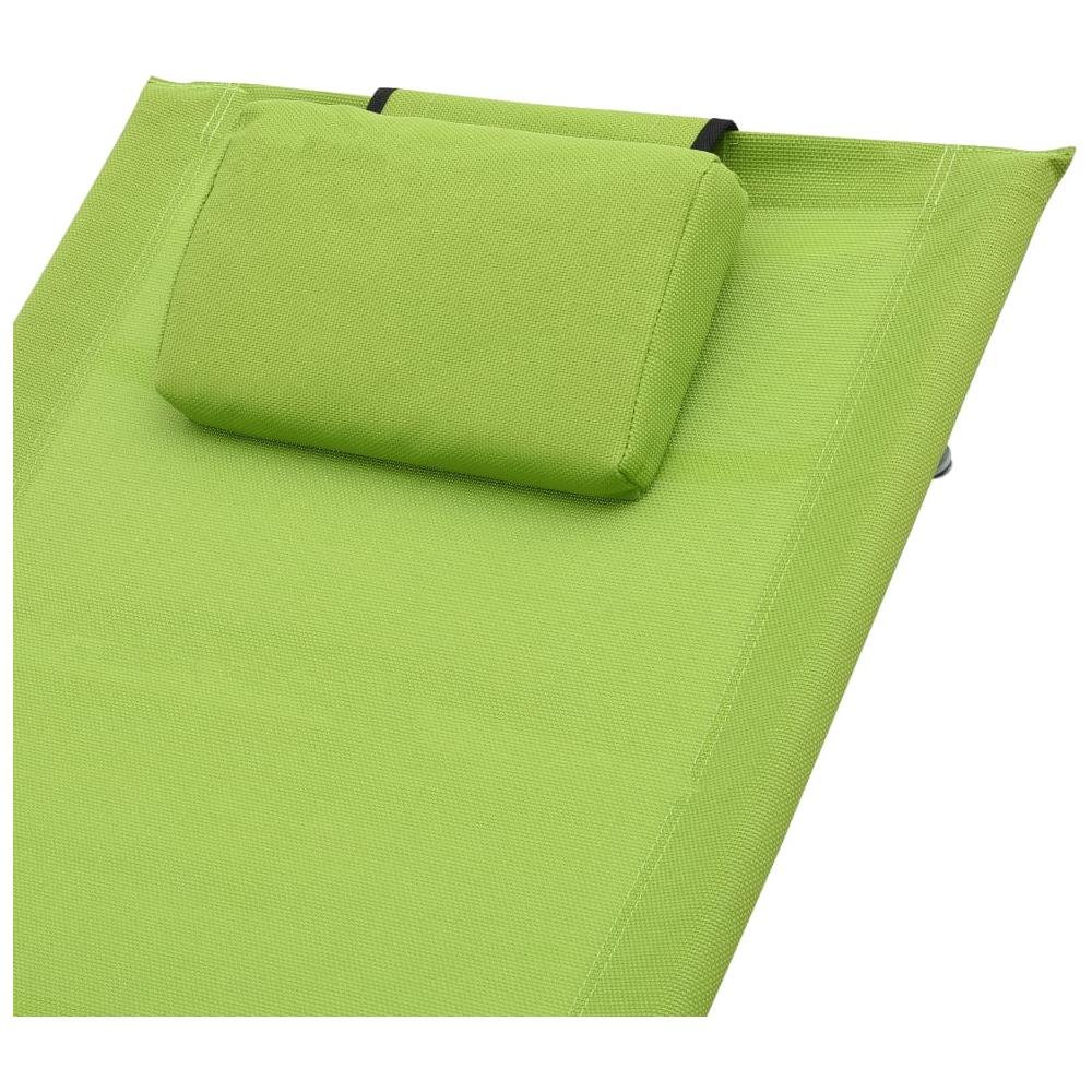 Lettino Prendisole con Cuscino Verde in Textilene - Foto 2