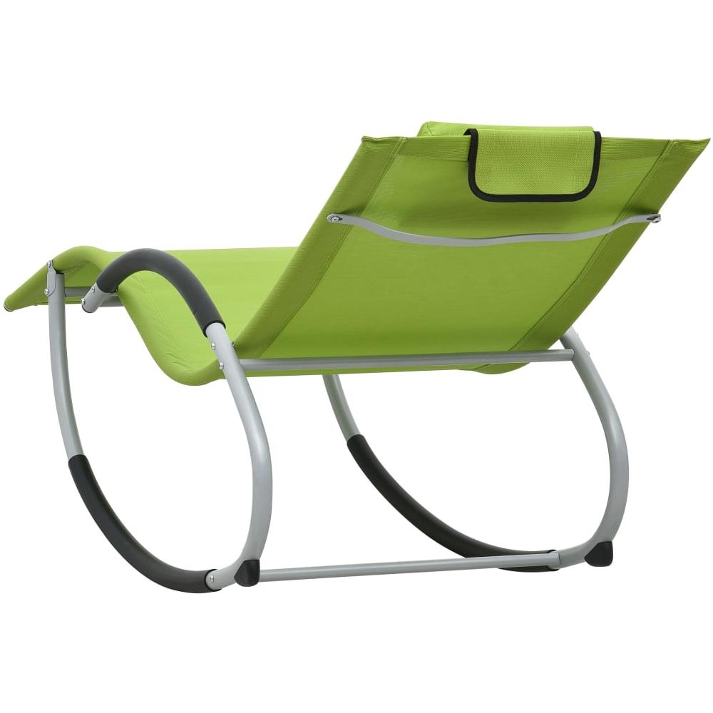 Lettino Prendisole con Cuscino Verde in Textilene - Foto 6