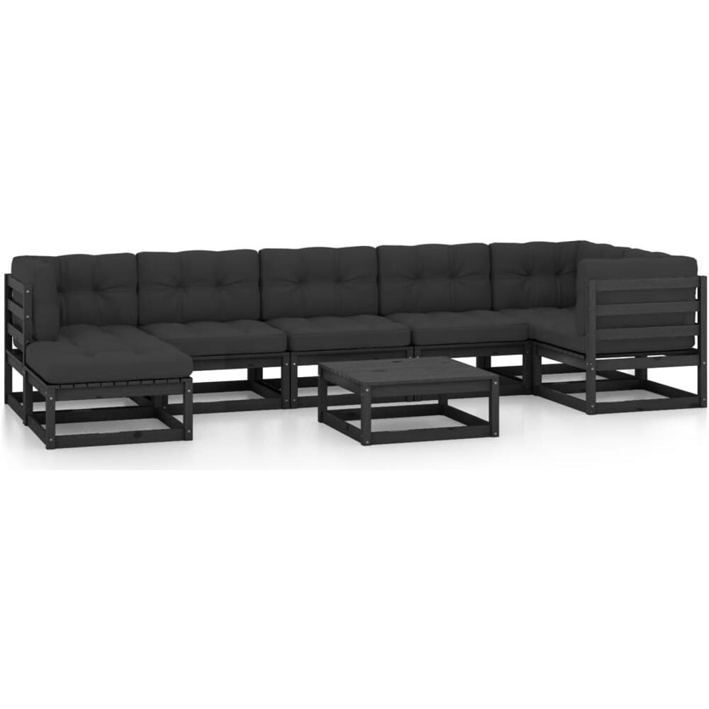 Set Divani Da Giardino 8 Pz Con Cuscini Legno Massello Di Pino - Foto 1