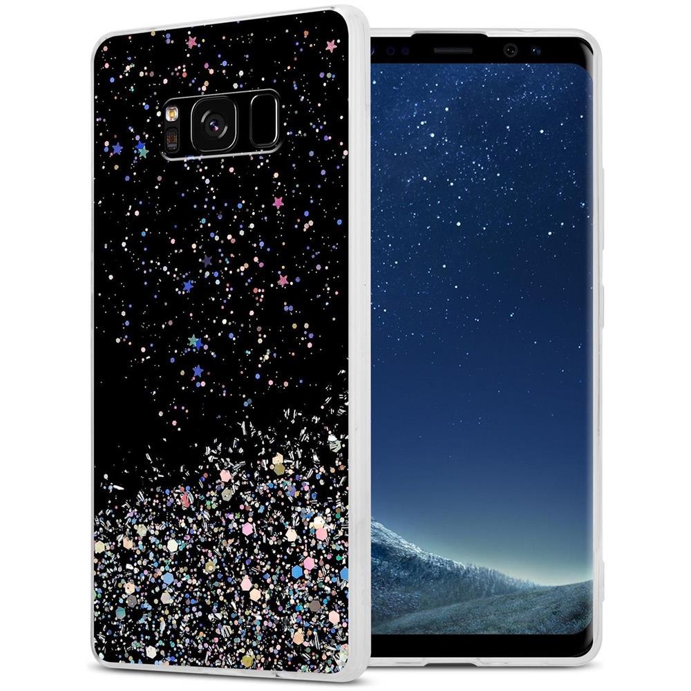 Custodia Compatibile Con Samsung Galaxy S8 Plus In Nero Con Glitter - Coperchio Protettivo In Silicone Tpu Flessibile Con Glitter Scintillanti - Foto 1