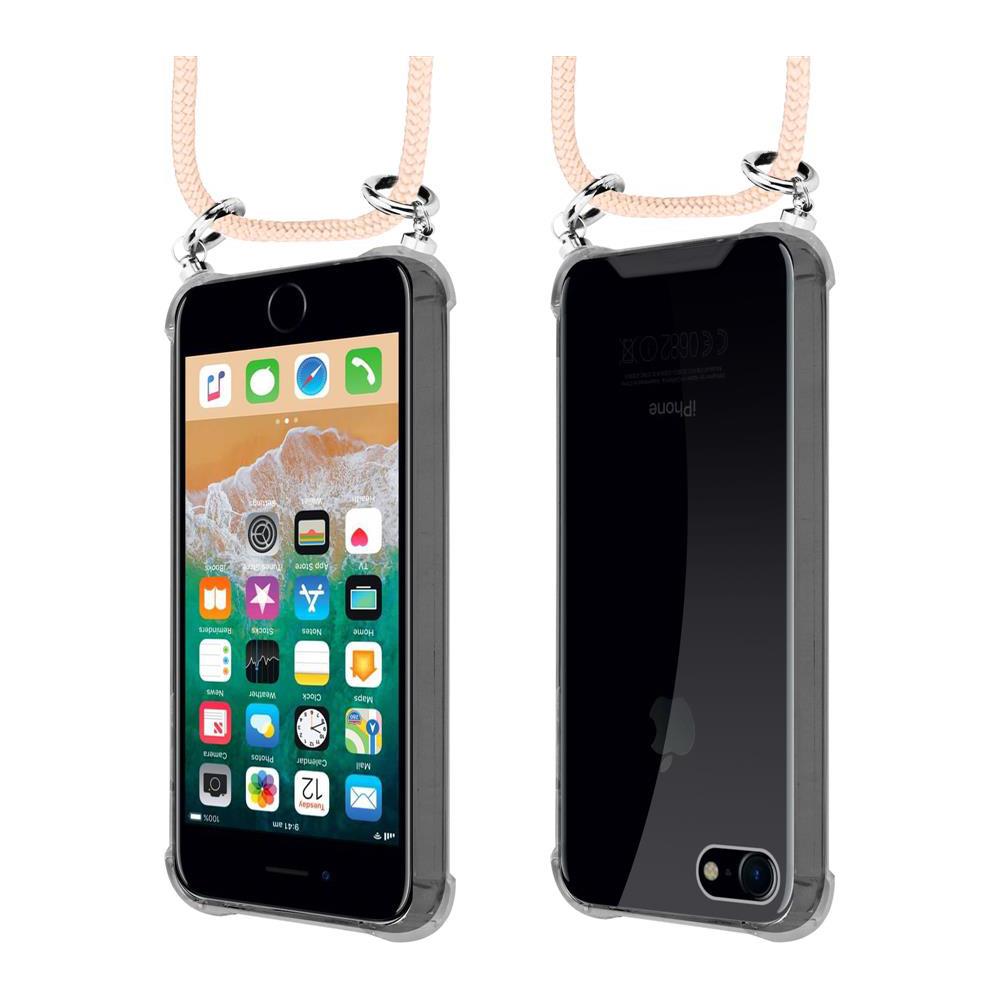 Catena Di Telefoni Cellulari Compatibile Con Apple Iphone 7 / 7s / 8 / Se 2020 In Or Rosato A Perla - Coperchio Protettivo In Silicone Con Anelli D'argento, Cinturino In Corda E Custodia Staccabile - Foto 8
