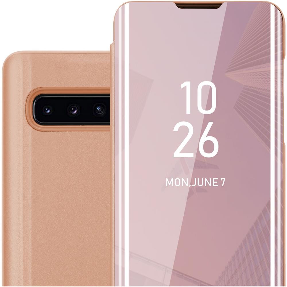 Custodia Compatibile Con Samsung Galaxy S10 Plus In Kunzit Rosa - Clear View Specchio Coperchio Protettivo Con Funzione Di Supporto Protezione A 360 Gradi - Foto 1