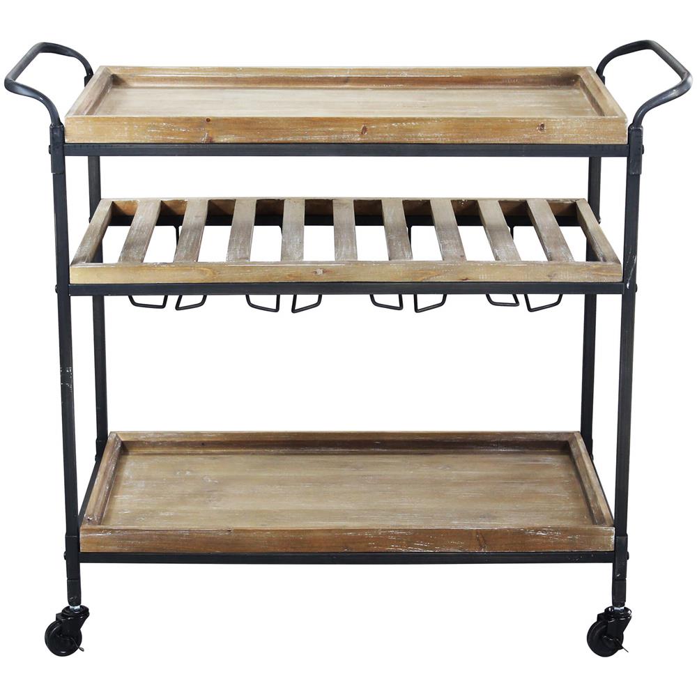 Carty - Carrello Con Ruote Industrial In Legno E Acciaio - Foto 2